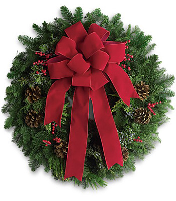 Classic Holiday Wreath from In Full Bloom in Farmingdale, NY